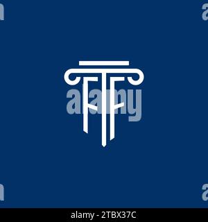 FF initial logo monogram with simple pillar icon design Stock Vector