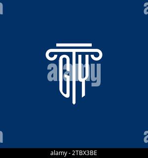 GY initial logo monogram with simple pillar icon design Stock Vector