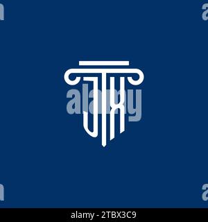 JX initial logo monogram with simple pillar icon design Stock Vector