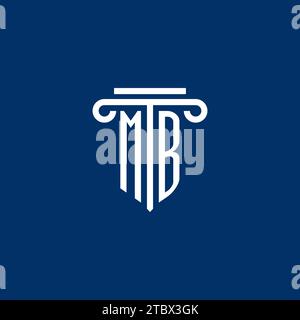 MB initial logo monogram with simple pillar icon design Stock Vector