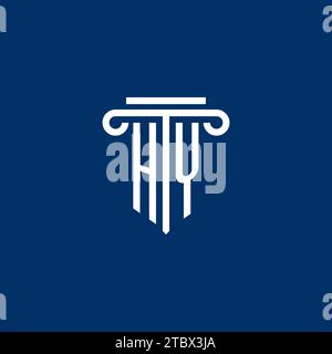 HY initial logo monogram with simple pillar icon design Stock Vector