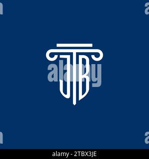 JB initial logo monogram with simple pillar icon design Stock Vector