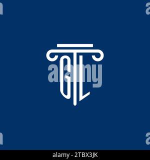 GL initial logo monogram with simple pillar icon design Stock Vector