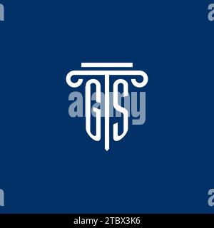 GS initial logo monogram with simple pillar icon design Stock Vector