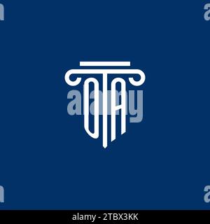 OA initial logo monogram with simple pillar icon design Stock Vector