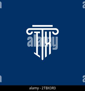 IX initial logo monogram with simple pillar icon design Stock Vector