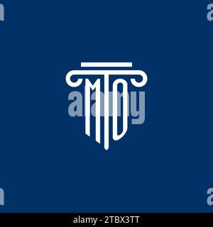 MO initial logo monogram with simple pillar icon design Stock Vector
