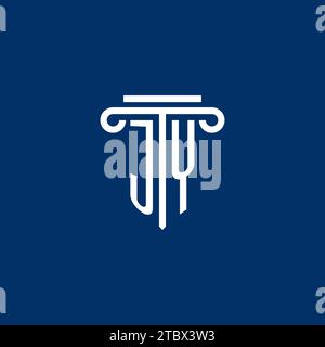 JY initial logo monogram with simple pillar icon design Stock Vector