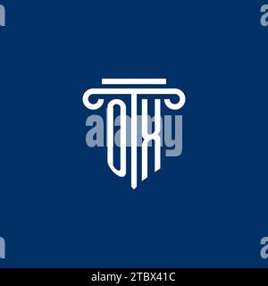 OX initial logo monogram with simple pillar icon design Stock Vector
