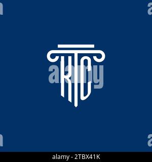 KC initial logo monogram with simple pillar icon design Stock Vector