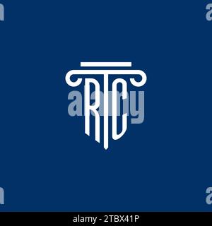 RC initial logo monogram with simple pillar icon design Stock Vector