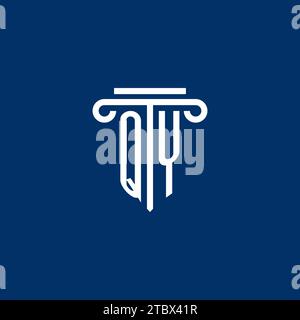 QY initial logo monogram with simple pillar icon design Stock Vector