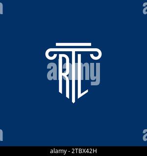 RL initial logo monogram with simple pillar icon design Stock Vector