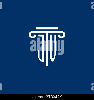 JV initial logo monogram with simple pillar icon design Stock Vector