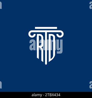 RD initial logo monogram with simple pillar icon design Stock Vector