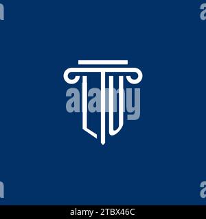 LU initial logo monogram with simple pillar icon design Stock Vector