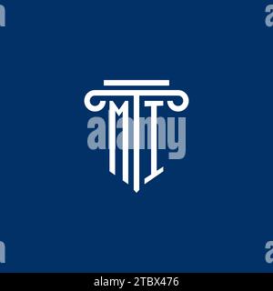 MI initial logo monogram with simple pillar icon design Stock Vector