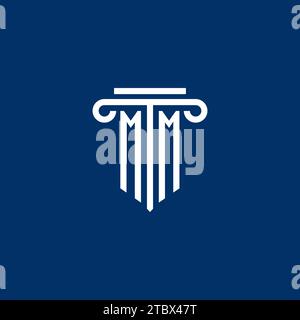 MM initial logo monogram with simple pillar icon design Stock Vector
