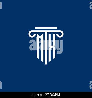 MX initial logo monogram with simple pillar icon design Stock Vector