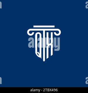 QX initial logo monogram with simple pillar icon design Stock Vector