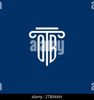 OB initial logo monogram with simple pillar icon design Stock Vector
