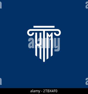 XM initial logo monogram with simple pillar icon design Stock Vector