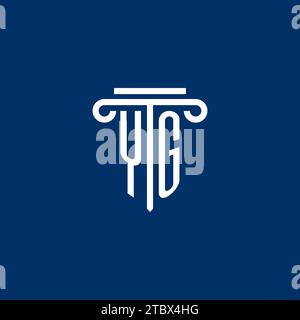 YG initial logo monogram with simple pillar icon design Stock Vector