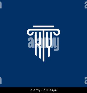 XY initial logo monogram with simple pillar icon design Stock Vector