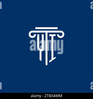YI initial logo monogram with simple pillar icon design Stock Vector