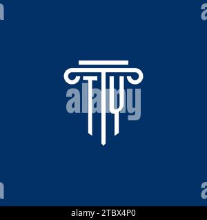 TY initial logo monogram with simple pillar icon design Stock Vector