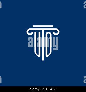 UO initial logo monogram with simple pillar icon design Stock Vector