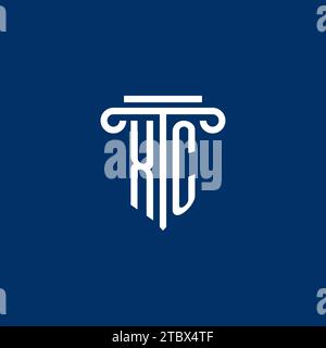 XC initial logo monogram with simple pillar icon design Stock Vector