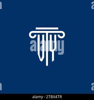 VY initial logo monogram with simple pillar icon design Stock Vector