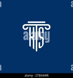 XS initial logo monogram with simple pillar icon design Stock Vector