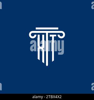 XT initial logo monogram with simple pillar icon design Stock Vector