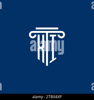 XI initial logo monogram with simple pillar icon design Stock Vector
