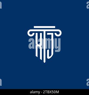 XJ initial logo monogram with simple pillar icon design Stock Vector