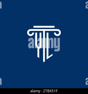 YL initial logo monogram with simple pillar icon design Stock Vector