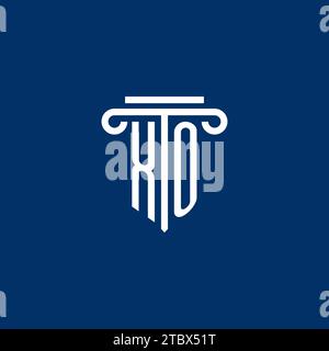 XO initial logo monogram with simple pillar icon design Stock Vector