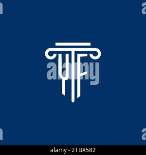 YF initial logo monogram with simple pillar icon design Stock Vector