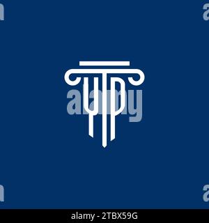 YP initial logo monogram with simple pillar icon design Stock Vector