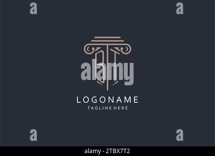 BT initial pillar logo, elegant and luxury law firm logo design ideas ...