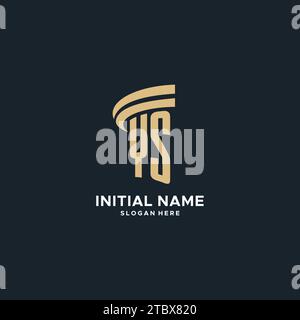 YS monogram with pillar icon design, luxury and modern legal logo design ideas vector graphic Stock Vector