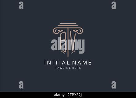 BV initial pillar logo, elegant and luxury law firm logo design ideas ...
