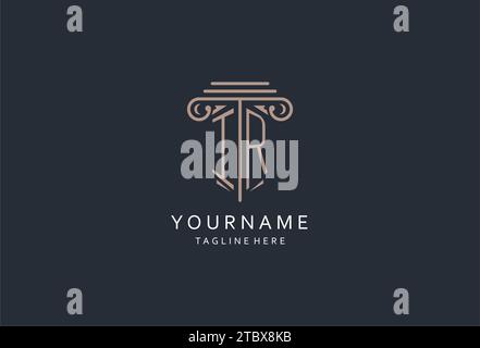 IR initial monogram with pillar shape logo design inspiration Stock ...