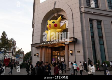 Shanghai, China. 09th Dec, 2023. A Pokemon Pikachu is being seen on the Nanjing Road Pedestrian Street in Shanghai, China, on December 8, 2023. (Photo by Costfoto/NurPhoto) Credit: NurPhoto SRL/Alamy Live News Stock Photo