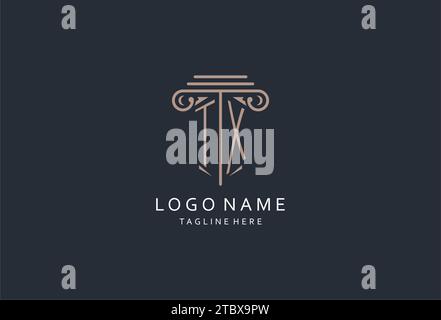 TX initial pillar logo, elegant and luxury law firm logo design ideas ...