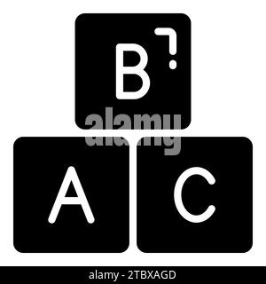 alphabet blocks vector icon, school and education icon Stock Vector