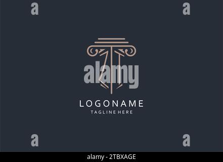ZT initial pillar logo, elegant and luxury law firm logo design ideas ...