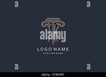 TK initial pillar logo, elegant and luxury law firm logo design ideas ...